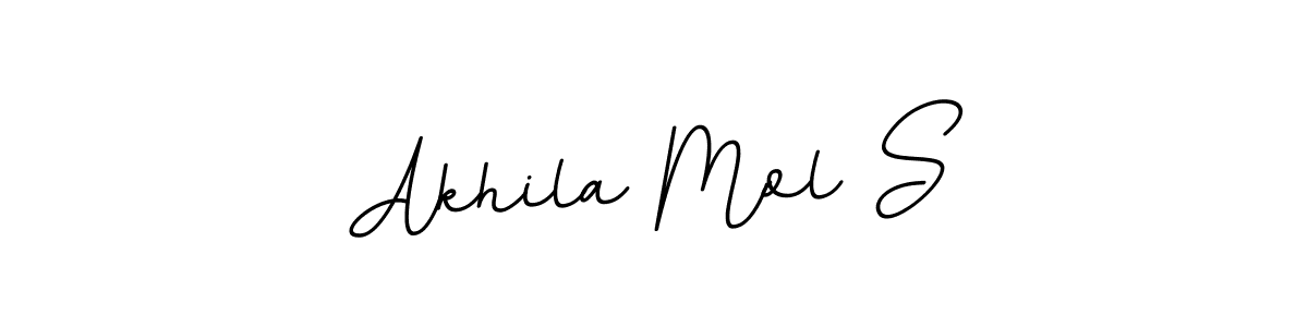 This is the best signature style for the Akhila Mol S name. Also you like these signature font (BallpointsItalic-DORy9). Mix name signature. Akhila Mol S signature style 11 images and pictures png