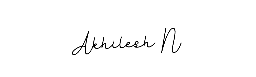 How to make Akhilesh N name signature. Use BallpointsItalic-DORy9 style for creating short signs online. This is the latest handwritten sign. Akhilesh N signature style 11 images and pictures png