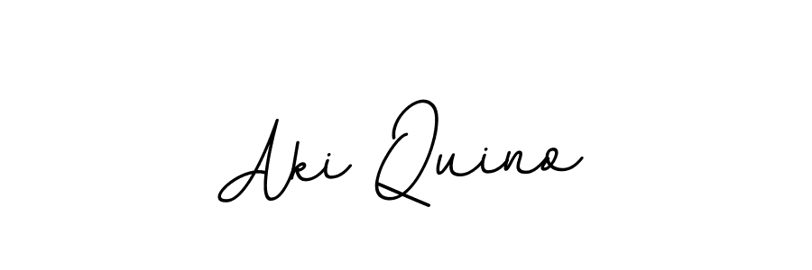 You should practise on your own different ways (BallpointsItalic-DORy9) to write your name (Aki Quino) in signature. don't let someone else do it for you. Aki Quino signature style 11 images and pictures png