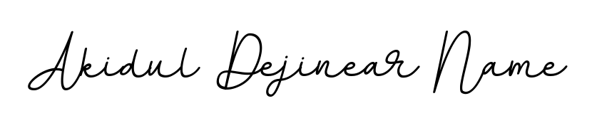 The BallpointsItalic-DORy9 font transforms the name Akidul Dejinear Name into an executive sign with sharp precision and distinguished character. Akidul Dejinear Name signature style 11 images and pictures png