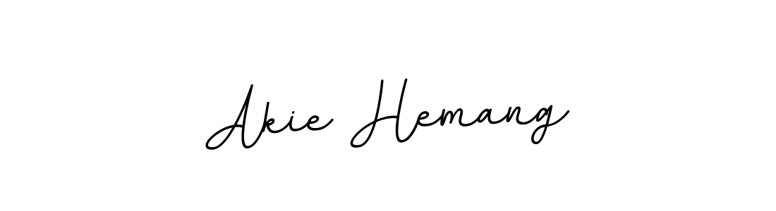 How to make Akie Hemang name signature. Use BallpointsItalic-DORy9 style for creating short signs online. This is the latest handwritten sign. Akie Hemang signature style 11 images and pictures png