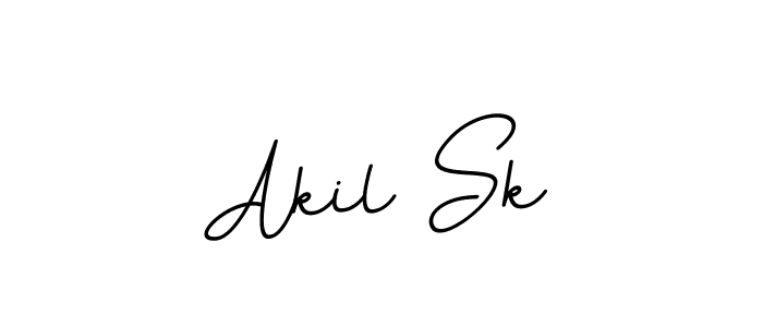 How to make Akil Sk name signature. Use BallpointsItalic-DORy9 style for creating short signs online. This is the latest handwritten sign. Akil Sk signature style 11 images and pictures png