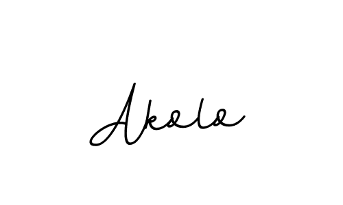 How to make Akolo name signature. Use BallpointsItalic-DORy9 style for creating short signs online. This is the latest handwritten sign. Akolo signature style 11 images and pictures png