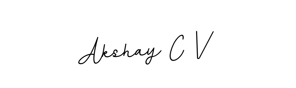 How to make Akshay C V name signature. Use BallpointsItalic-DORy9 style for creating short signs online. This is the latest handwritten sign. Akshay C V signature style 11 images and pictures png