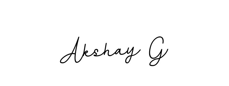 Use a signature maker to create a handwritten signature online. With this signature software, you can design (BallpointsItalic-DORy9) your own signature for name Akshay G. Akshay G signature style 11 images and pictures png