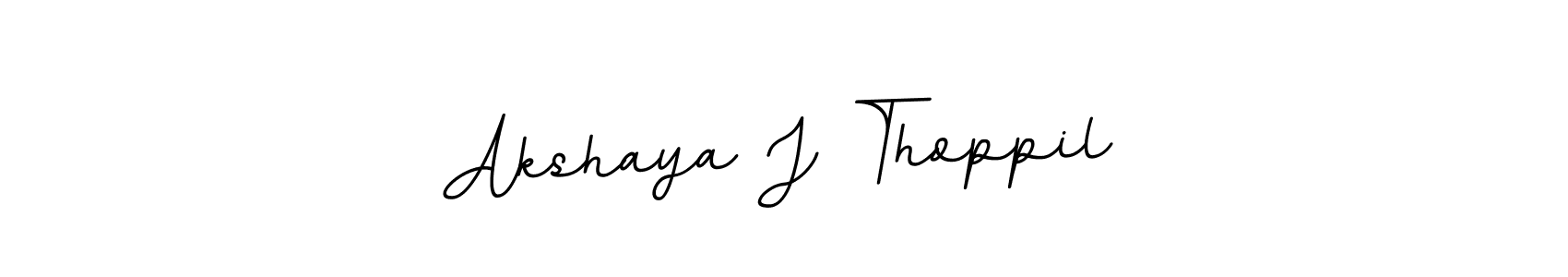 The best way (BallpointsItalic-DORy9) to make a short signature is to pick only two or three words in your name. The name Akshaya J Thoppil include a total of six letters. For converting this name. Akshaya J Thoppil signature style 11 images and pictures png