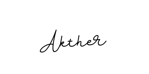 How to make Akther name signature. Use BallpointsItalic-DORy9 style for creating short signs online. This is the latest handwritten sign. Akther signature style 11 images and pictures png