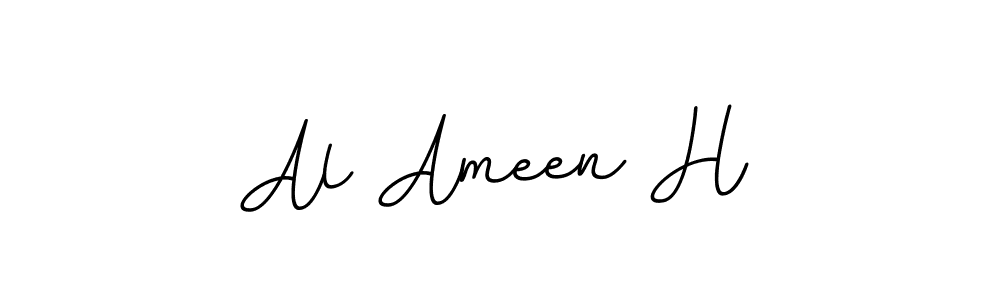 How to make Al Ameen H name signature. Use BallpointsItalic-DORy9 style for creating short signs online. This is the latest handwritten sign. Al Ameen H signature style 11 images and pictures png