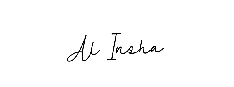 Use a signature maker to create a handwritten signature online. With this signature software, you can design (BallpointsItalic-DORy9) your own signature for name Al Insha. Al Insha signature style 11 images and pictures png