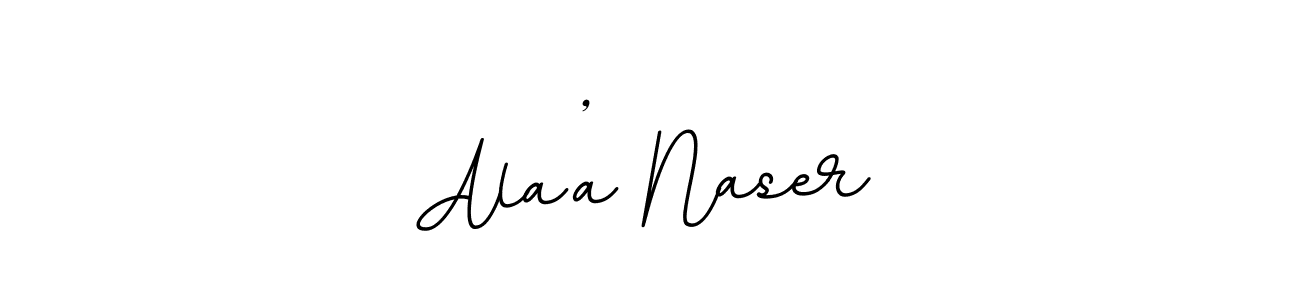 Make a beautiful signature design for name Ala’a Naser. With this signature (BallpointsItalic-DORy9) style, you can create a handwritten signature for free. Ala’a Naser signature style 11 images and pictures png