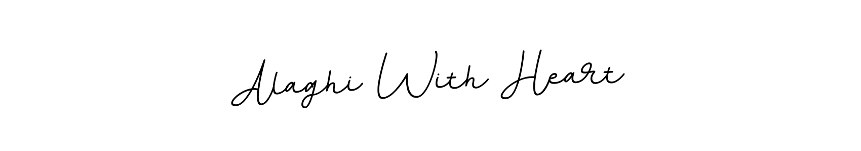 How to make Alaghi With Heart name signature. Use BallpointsItalic-DORy9 style for creating short signs online. This is the latest handwritten sign. Alaghi With Heart signature style 11 images and pictures png