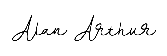 Designed for modern professionals: Alan Arthur name signature crafted with BallpointsItalic-DORy9 script. Ready for digital PDF workflows. Alan Arthur signature style 11 images and pictures png