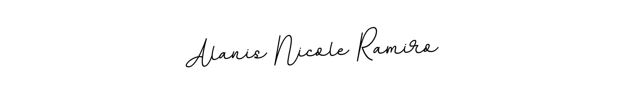 You should practise on your own different ways (BallpointsItalic-DORy9) to write your name (Alanis Nicole Ramiro) in signature. don't let someone else do it for you. Alanis Nicole Ramiro signature style 11 images and pictures png