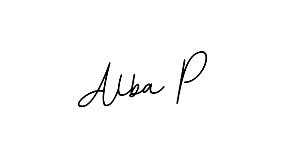 Alba P stylish signature style. Best Handwritten Sign (BallpointsItalic-DORy9) for my name. Handwritten Signature Collection Ideas for my name Alba P. Alba P signature style 11 images and pictures png