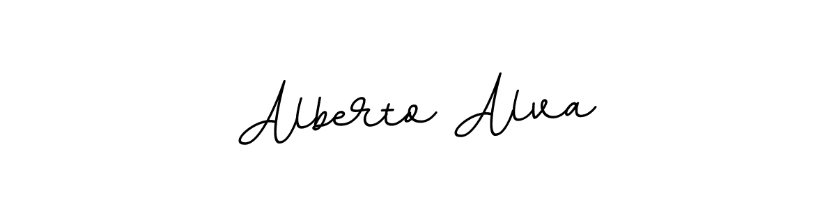 How to make Alberto Alva name signature. Use BallpointsItalic-DORy9 style for creating short signs online. This is the latest handwritten sign. Alberto Alva signature style 11 images and pictures png