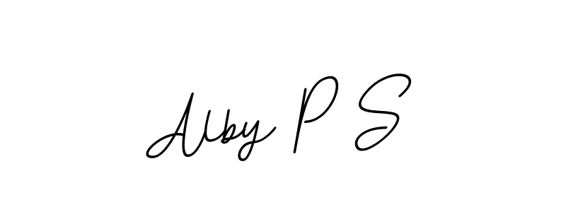 How to make Alby P S name signature. Use BallpointsItalic-DORy9 style for creating short signs online. This is the latest handwritten sign. Alby P S signature style 11 images and pictures png