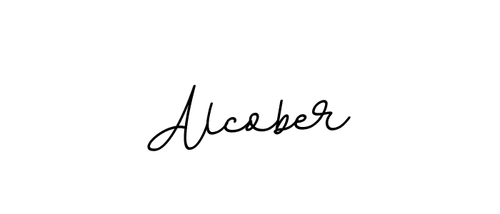 How to make Alcober name signature. Use BallpointsItalic-DORy9 style for creating short signs online. This is the latest handwritten sign. Alcober signature style 11 images and pictures png