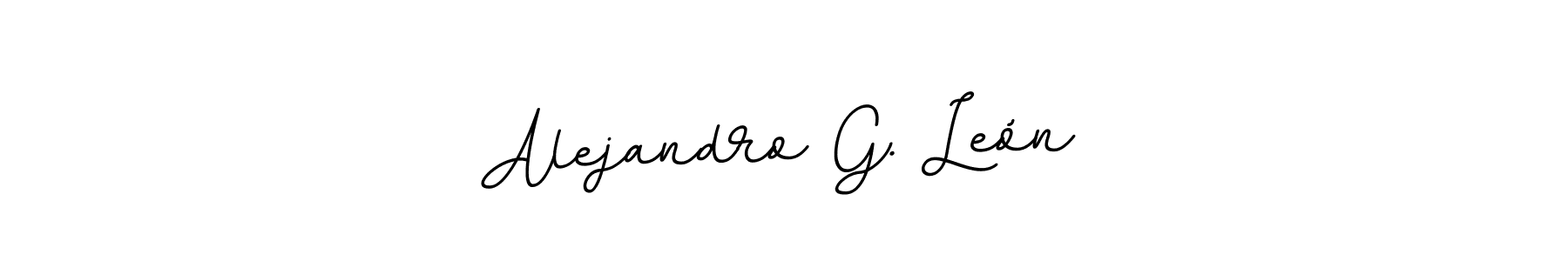 The best way (BallpointsItalic-DORy9) to make a short signature is to pick only two or three words in your name. The name Alejandro G. León include a total of six letters. For converting this name. Alejandro G. León signature style 11 images and pictures png