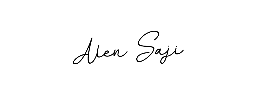 Use a signature maker to create a handwritten signature online. With this signature software, you can design (BallpointsItalic-DORy9) your own signature for name Alen Saji. Alen Saji signature style 11 images and pictures png