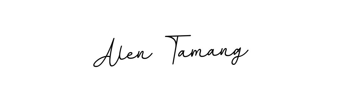 Use a signature maker to create a handwritten signature online. With this signature software, you can design (BallpointsItalic-DORy9) your own signature for name Alen Tamang. Alen Tamang signature style 11 images and pictures png