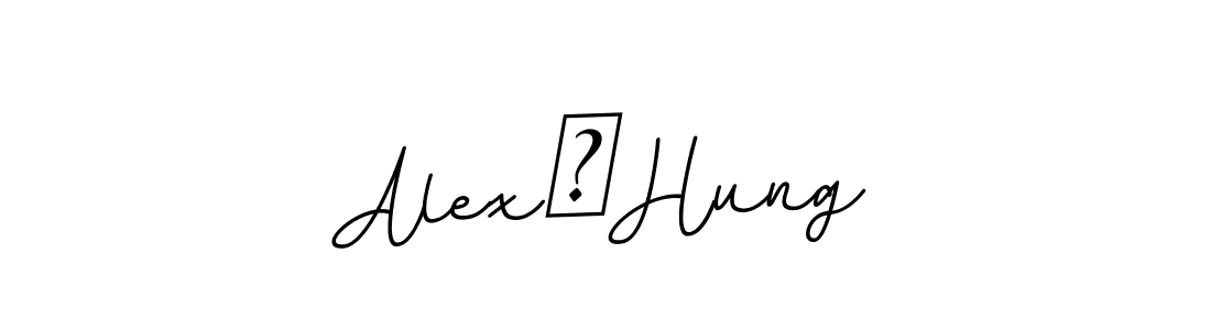 Use a signature maker to create a handwritten signature online. With this signature software, you can design (BallpointsItalic-DORy9) your own signature for name Alex　Hung. Alex　Hung signature style 11 images and pictures png