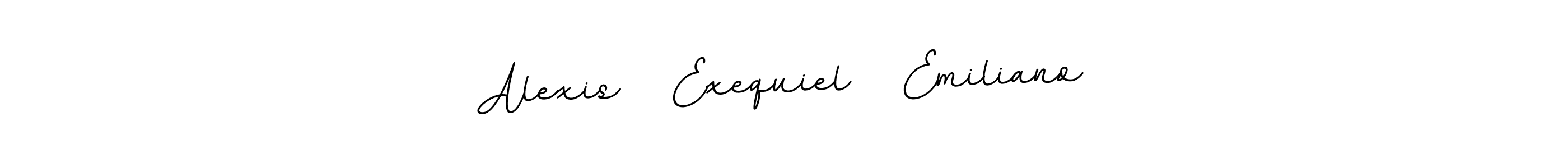 Design your own signature with our free online signature maker. With this signature software, you can create a handwritten (BallpointsItalic-DORy9) signature for name Alexis   Exequiel   Emiliano. Alexis   Exequiel   Emiliano signature style 11 images and pictures png
