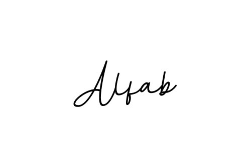 Use a signature maker to create a handwritten signature online. With this signature software, you can design (BallpointsItalic-DORy9) your own signature for name Alfab. Alfab signature style 11 images and pictures png