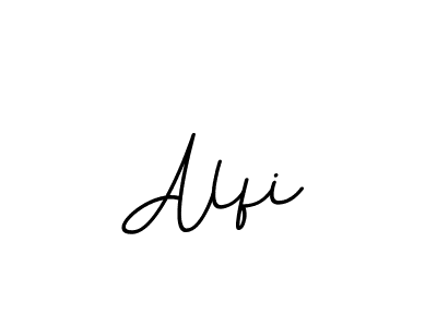 Use a signature maker to create a handwritten signature online. With this signature software, you can design (BallpointsItalic-DORy9) your own signature for name Alfi. Alfi signature style 11 images and pictures png