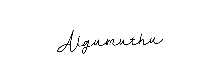Use a signature maker to create a handwritten signature online. With this signature software, you can design (BallpointsItalic-DORy9) your own signature for name Algumuthu. Algumuthu signature style 11 images and pictures png