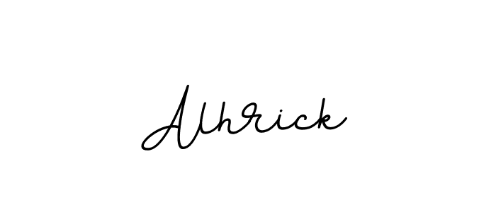 Use a signature maker to create a handwritten signature online. With this signature software, you can design (BallpointsItalic-DORy9) your own signature for name Alhrick. Alhrick signature style 11 images and pictures png