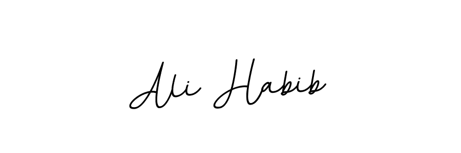 Use a signature maker to create a handwritten signature online. With this signature software, you can design (BallpointsItalic-DORy9) your own signature for name Ali Habib. Ali Habib signature style 11 images and pictures png
