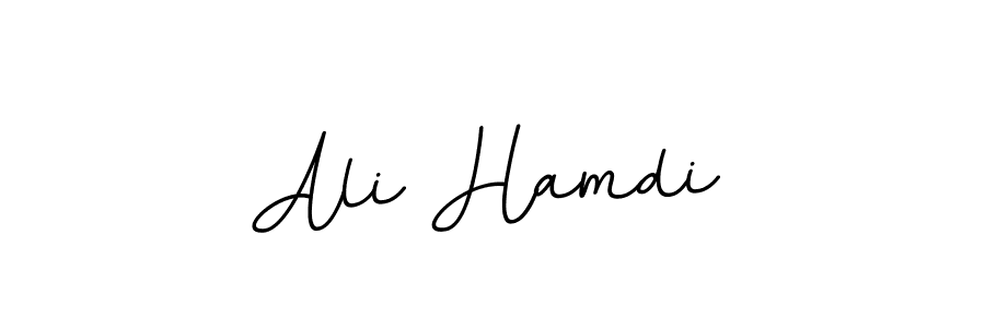 You should practise on your own different ways (BallpointsItalic-DORy9) to write your name (Ali Hamdi) in signature. don't let someone else do it for you. Ali Hamdi signature style 11 images and pictures png