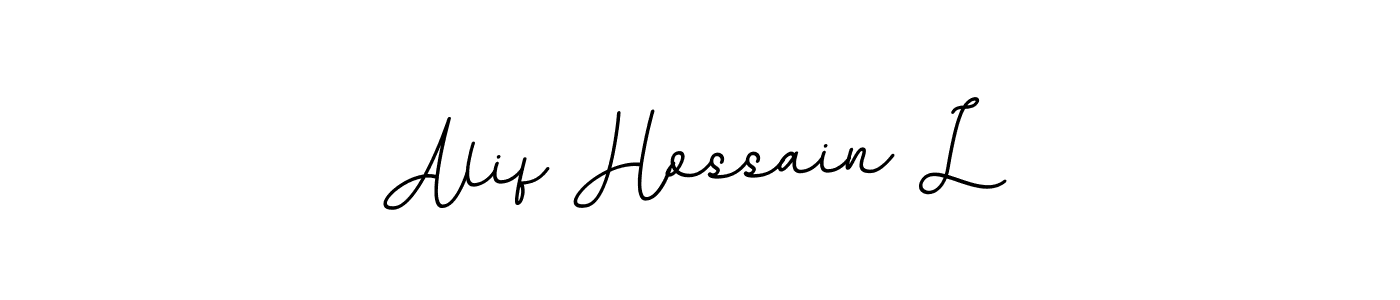 Use a signature maker to create a handwritten signature online. With this signature software, you can design (BallpointsItalic-DORy9) your own signature for name Alif Hossain L. Alif Hossain L signature style 11 images and pictures png