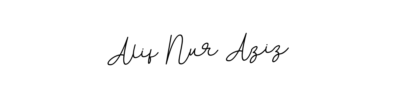 Make a beautiful signature design for name Alif Nur Aziz. With this signature (BallpointsItalic-DORy9) style, you can create a handwritten signature for free. Alif Nur Aziz signature style 11 images and pictures png