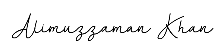 The BallpointsItalic-DORy9 handwriting style adds charm and authenticity to name Alimuzzaman Khan. A wonderful choice for personal thank-you notes. Alimuzzaman Khan signature style 11 images and pictures png