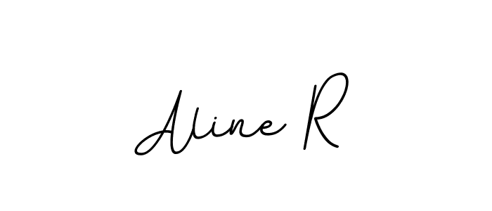 It looks lik you need a new signature style for name Aline R. Design unique handwritten (BallpointsItalic-DORy9) signature with our free signature maker in just a few clicks. Aline R signature style 11 images and pictures png