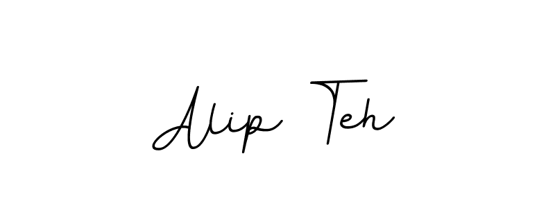 You should practise on your own different ways (BallpointsItalic-DORy9) to write your name (Alip Teh) in signature. don't let someone else do it for you. Alip Teh signature style 11 images and pictures png