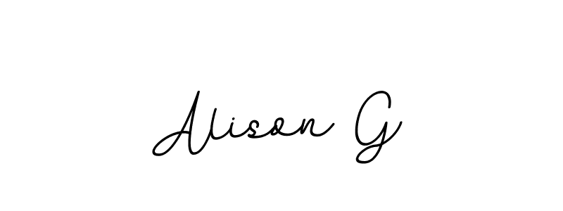 Alison G stylish signature style. Best Handwritten Sign (BallpointsItalic-DORy9) for my name. Handwritten Signature Collection Ideas for my name Alison G. Alison G signature style 11 images and pictures png