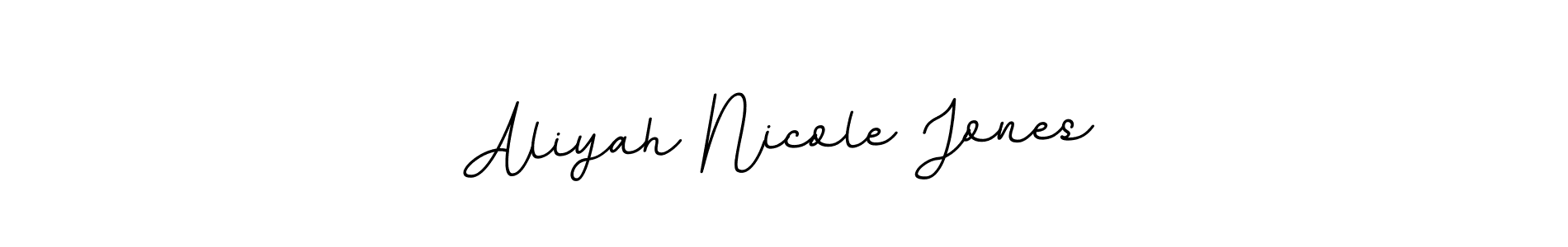 This is the best signature style for the Aliyah Nicole Jones name. Also you like these signature font (BallpointsItalic-DORy9). Mix name signature. Aliyah Nicole Jones signature style 11 images and pictures png