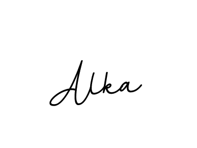 Use a signature maker to create a handwritten signature online. With this signature software, you can design (BallpointsItalic-DORy9) your own signature for name Alka. Alka signature style 11 images and pictures png