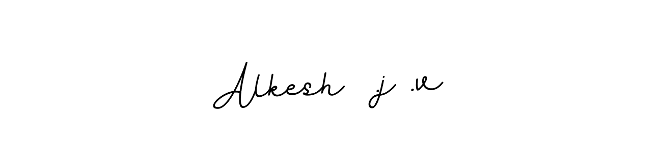 The best way (BallpointsItalic-DORy9) to make a short signature is to pick only two or three words in your name. The name Alkesh  .j .v include a total of six letters. For converting this name. Alkesh  .j .v signature style 11 images and pictures png