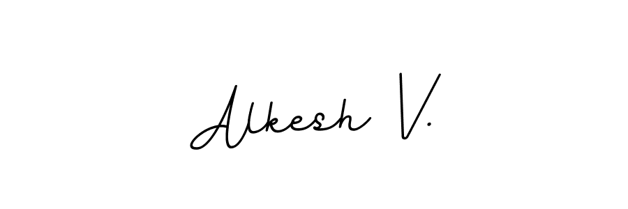 BallpointsItalic-DORy9 is a professional signature style that is perfect for those who want to add a touch of class to their signature. It is also a great choice for those who want to make their signature more unique. Get Alkesh V. name to fancy signature for free. Alkesh V. signature style 11 images and pictures png