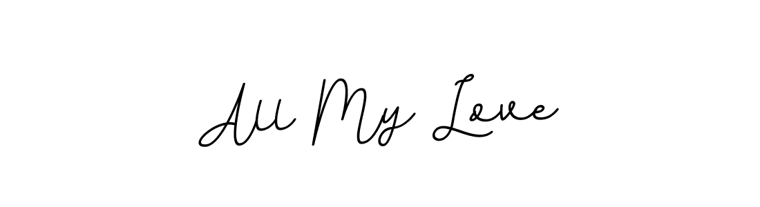 How to make All My Love name signature. Use BallpointsItalic-DORy9 style for creating short signs online. This is the latest handwritten sign. All My Love signature style 11 images and pictures png