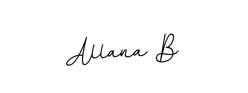 How to make Allana B name signature. Use BallpointsItalic-DORy9 style for creating short signs online. This is the latest handwritten sign. Allana B signature style 11 images and pictures png