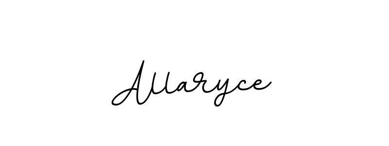 How to make Allaryce name signature. Use BallpointsItalic-DORy9 style for creating short signs online. This is the latest handwritten sign. Allaryce signature style 11 images and pictures png