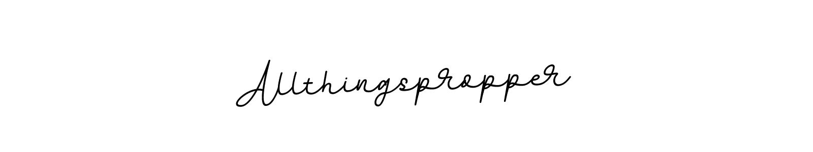 How to make Allthingspropper name signature. Use BallpointsItalic-DORy9 style for creating short signs online. This is the latest handwritten sign. Allthingspropper signature style 11 images and pictures png