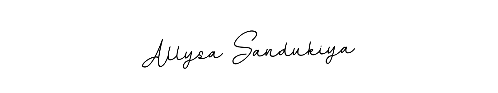 The best way (BallpointsItalic-DORy9) to make a short signature is to pick only two or three words in your name. The name Allysa Sandukiya include a total of six letters. For converting this name. Allysa Sandukiya signature style 11 images and pictures png