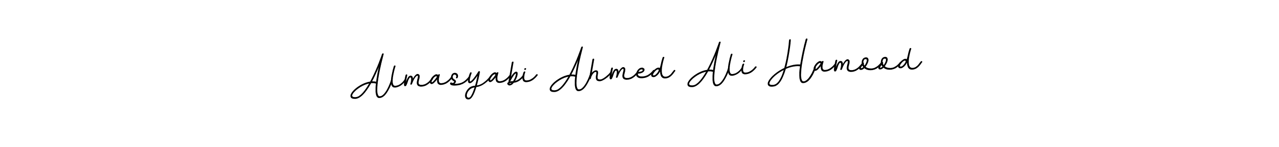 The best way (BallpointsItalic-DORy9) to make a short signature is to pick only two or three words in your name. The name Almasyabi Ahmed Ali Hamood include a total of six letters. For converting this name. Almasyabi Ahmed Ali Hamood signature style 11 images and pictures png