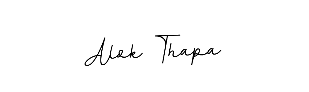 The best way (BallpointsItalic-DORy9) to make a short signature is to pick only two or three words in your name. The name Alok Thapa include a total of six letters. For converting this name. Alok Thapa signature style 11 images and pictures png