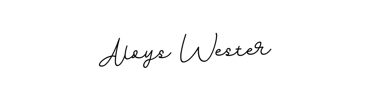 How to make Aloys Wester name signature. Use BallpointsItalic-DORy9 style for creating short signs online. This is the latest handwritten sign. Aloys Wester signature style 11 images and pictures png